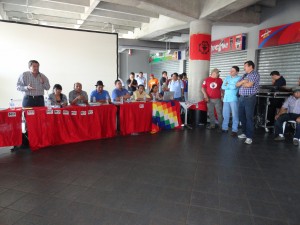 Asamblea Unitaria de Organizaciones Sindicales, Indígenas, Campesinas y Sociales realizada en Guayaquil el 18 de Octubre del 2014 en la Plaza Baquerizo Moreno  