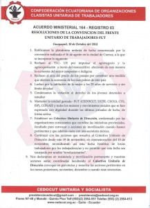 Resoluciones de Convención del FUT en Guayaquil